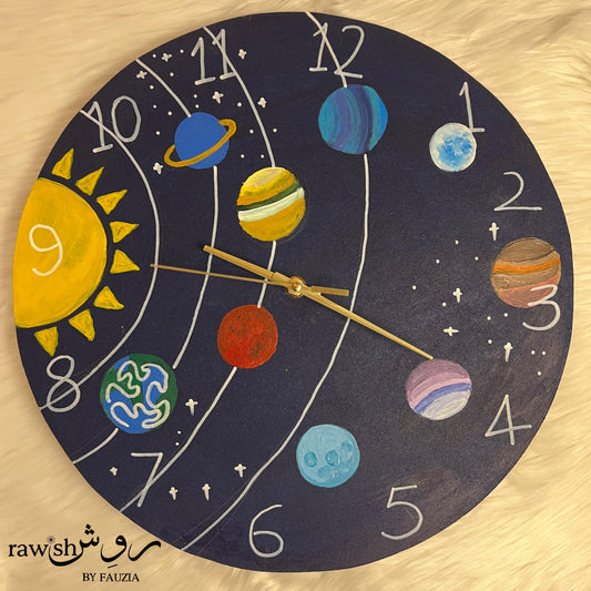 Handpainted Galaxy Wall Clock