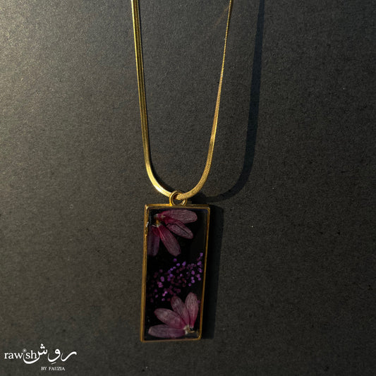 Purple floral Bar shaped Pendant