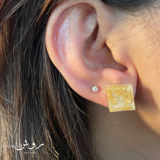 Off-White studs with gold foil