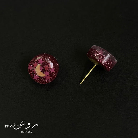Starry Pink round studs