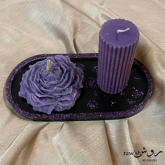 Purple Glittery Resin Trinket Tray