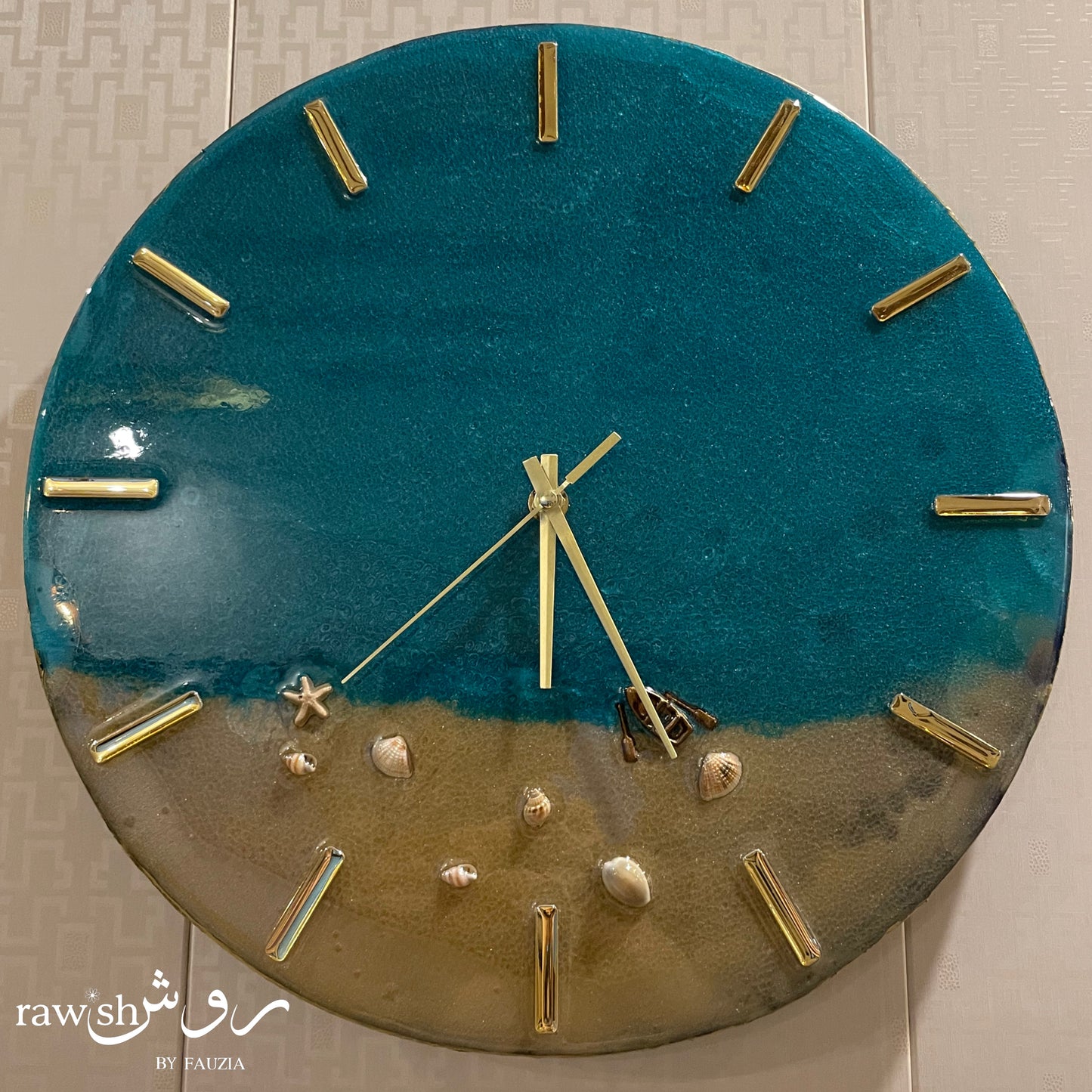 Coastal Calm - Resin Wall Clock