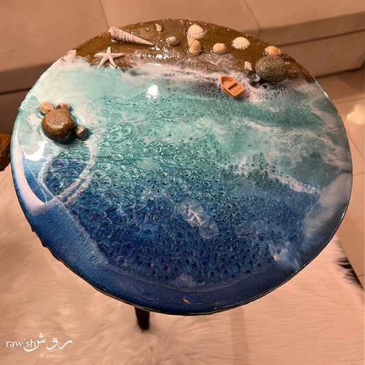 Turquoise Horizon - Ocean themed Resin Table