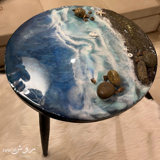 Moonlit Shore - Ocean themed Resin Table